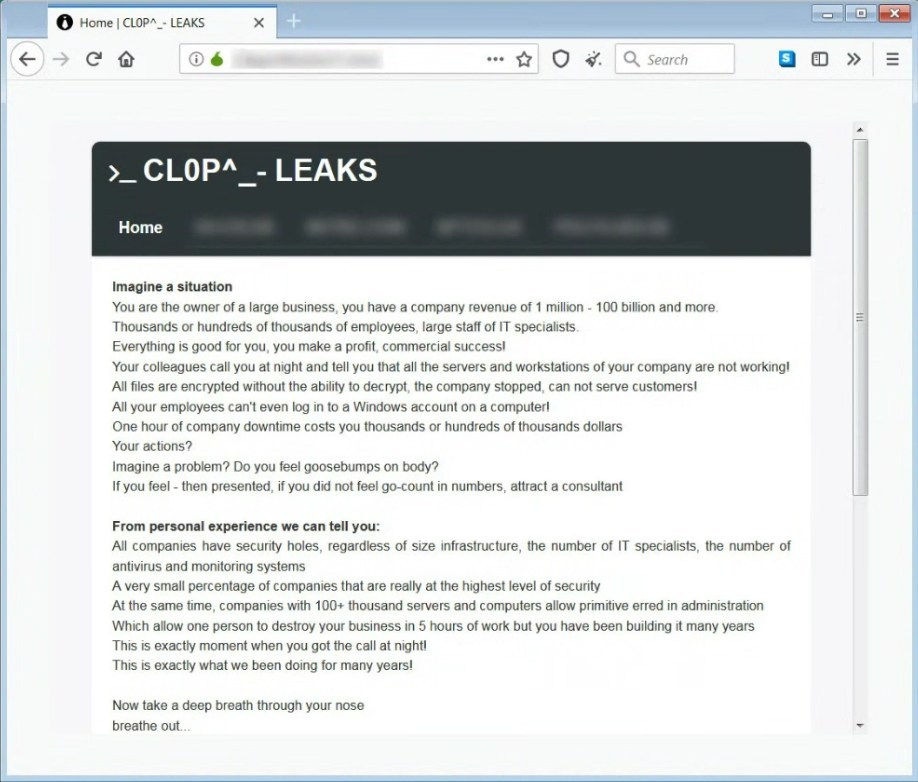 Site de fuite Cl0p