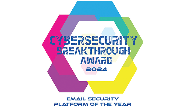 Plateforme de sécurité des e-mails de l’année - « CyberSecurity Breakthrough Awards » de 2024