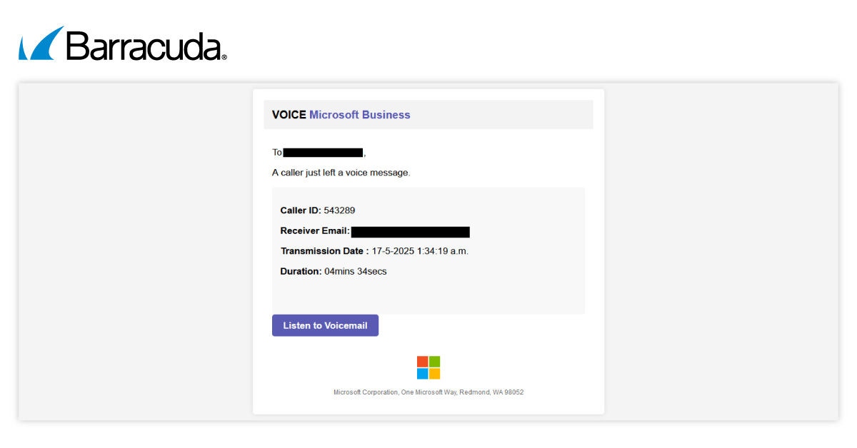 Exemple d’e-mail de phishing utilisant des URL dissimulées