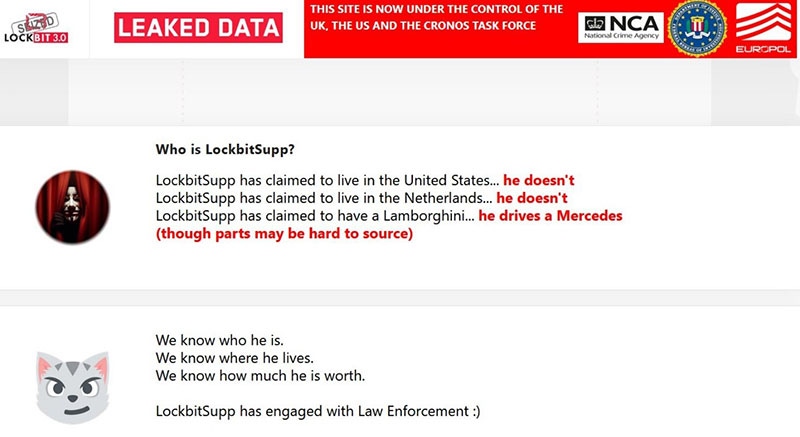 Le FBI prétend connaître l'identité de LockBitSupp Le FBI prétend connaître l'identité de LockBitSupp