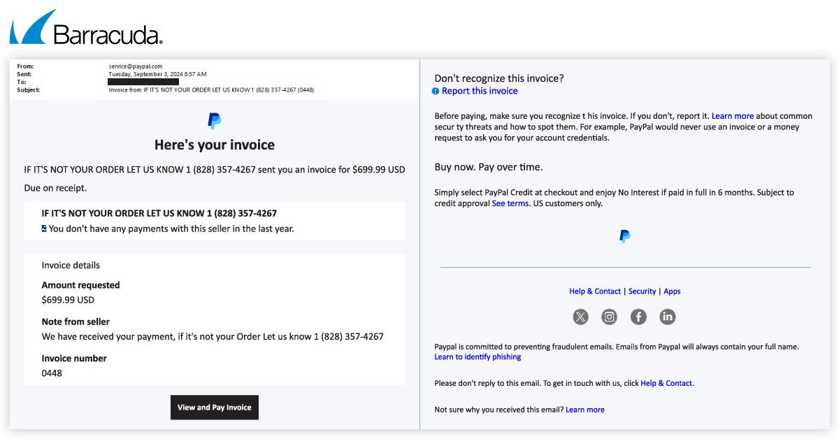arnaque de fausse notification PayPal