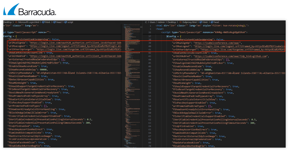 Exemple de code source EvilProxy
