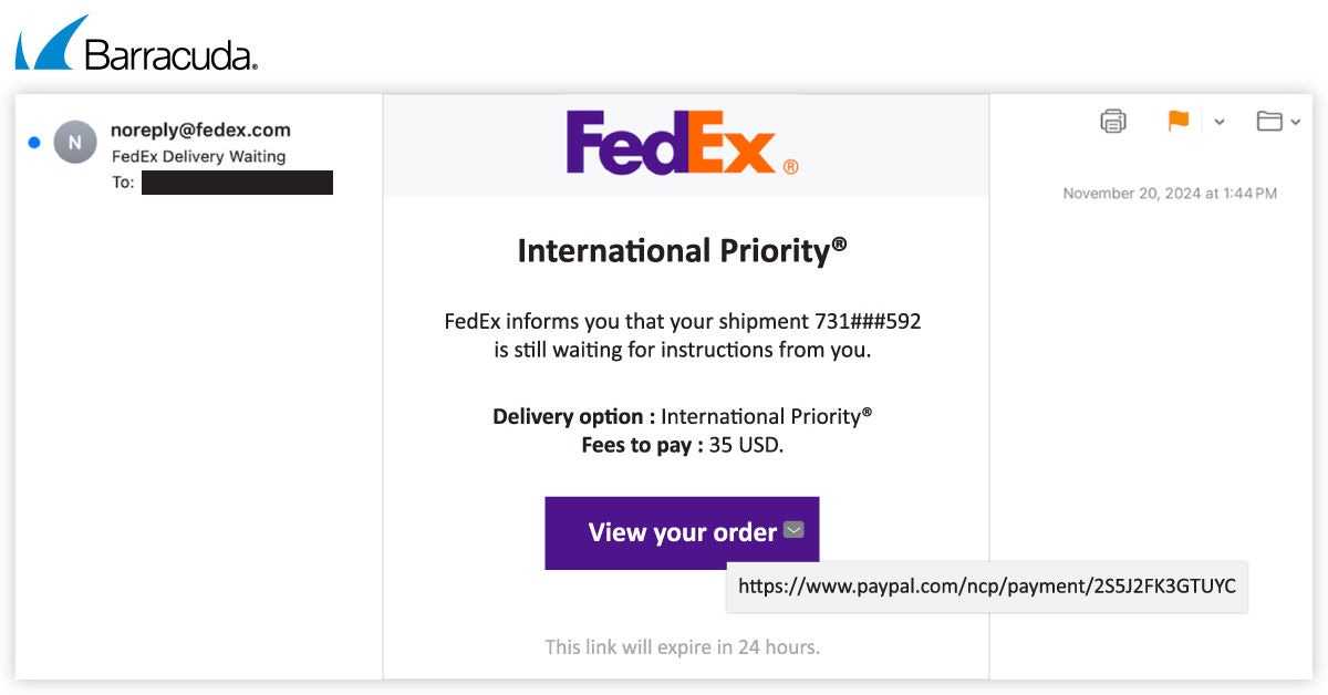 arnaque de faux avis FedEx